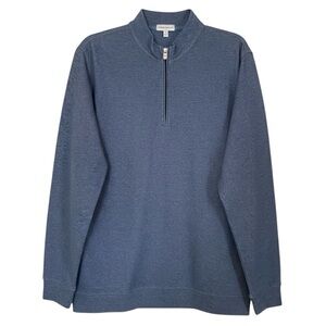 Peter Millar Crown Comfort Quarter Zip Pullover XL Stardust Blue Cotton Blend